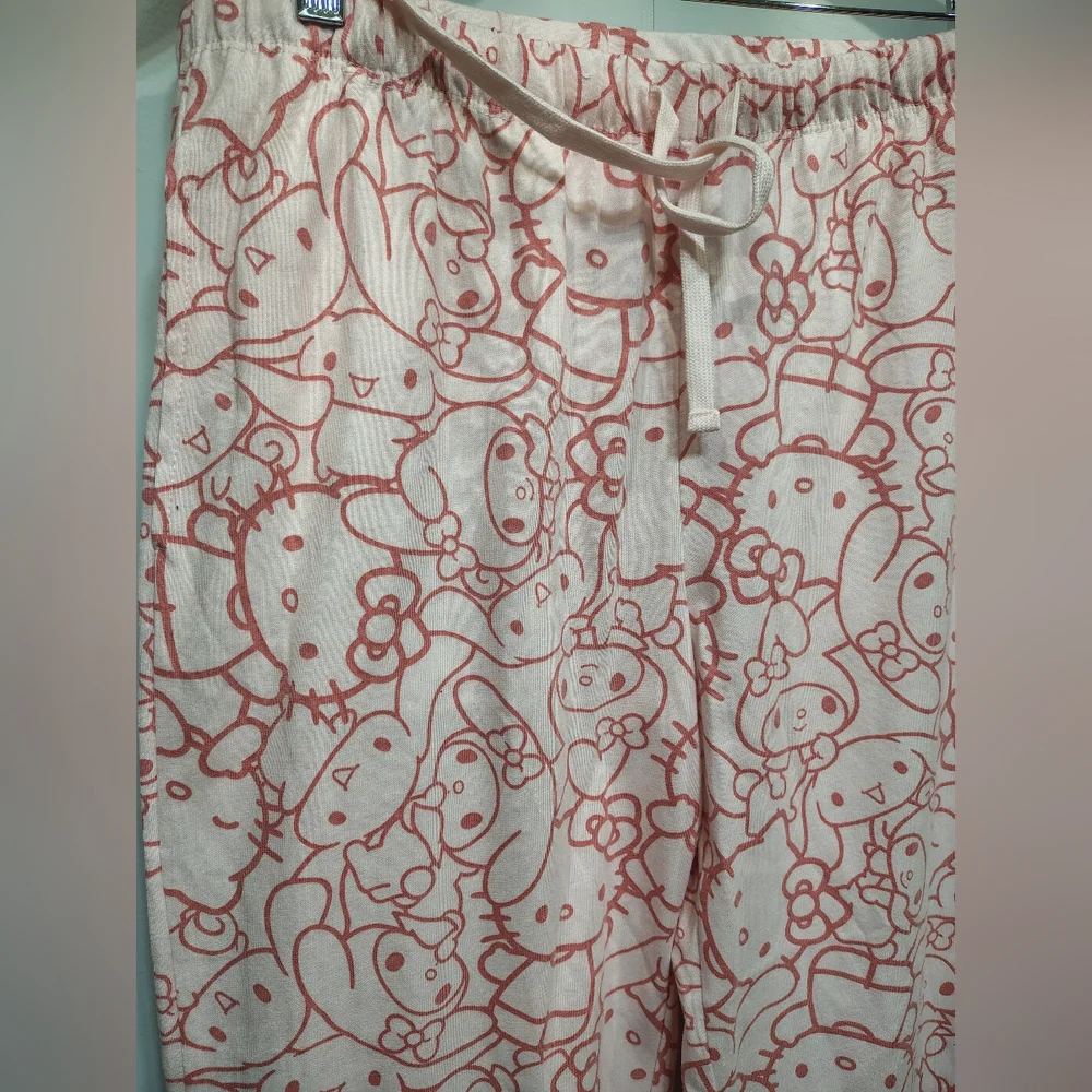 Hello Kitty Pajama Pants Juniors‎ L Pink Sanrio Lounge Sleep Pants NWT